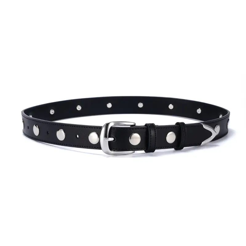 Black Rivet Buckle Belt for Women - Image 2