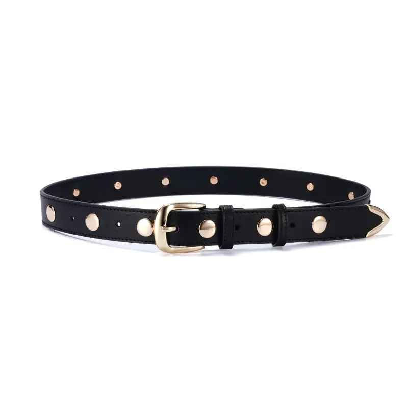 Black Rivet Buckle Belt for Women - Image 3
