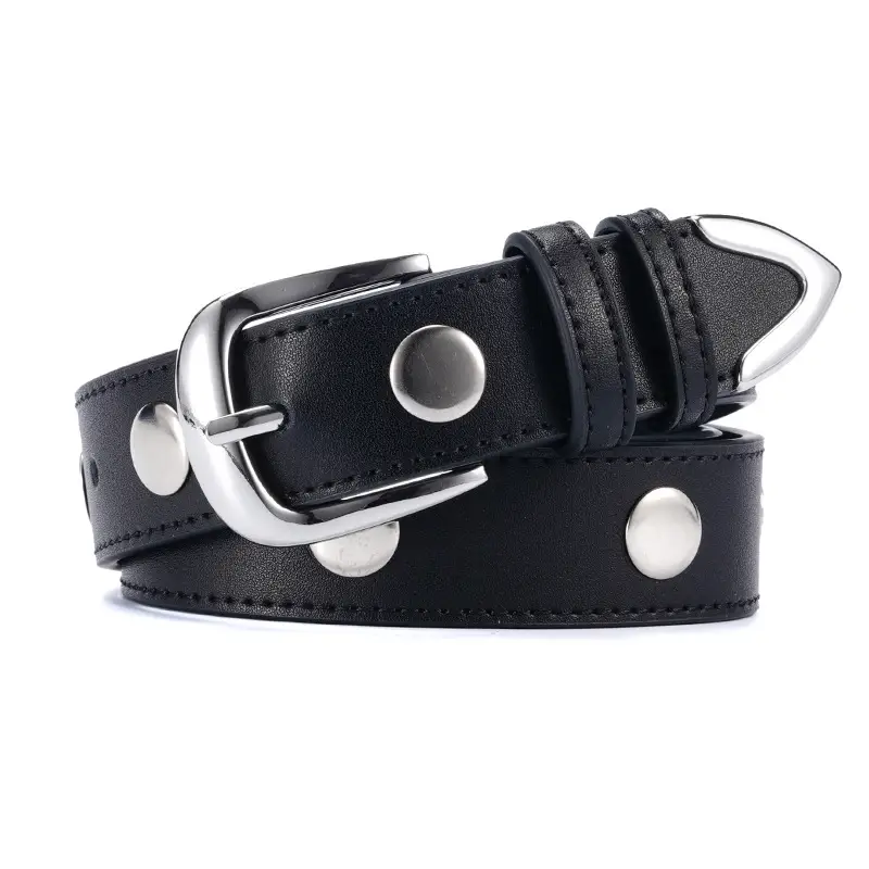 Black Rivet Buckle Belt for Women - Image 5
