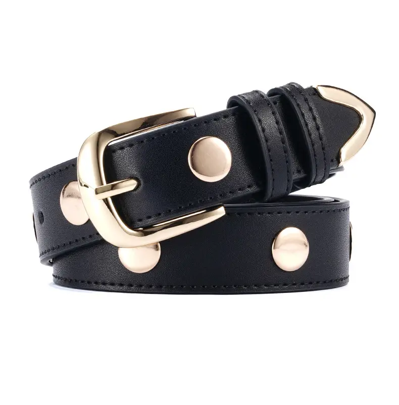Black Rivet Buckle Belt for Women — feature 11