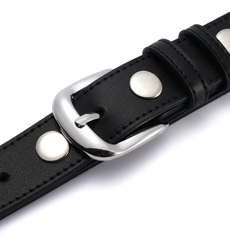 Black Rivet Buckle Belt for Women — feature 13