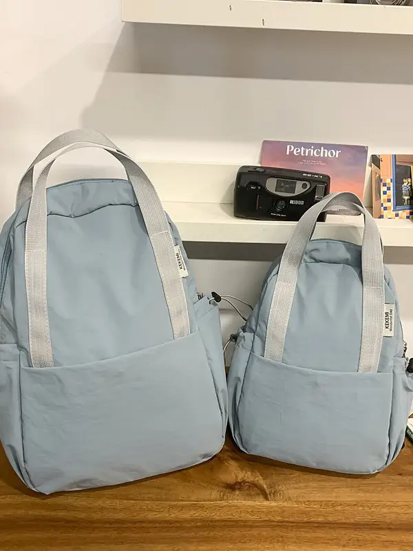 Crossbody Student Backpack Light Grey Multi-Purpose - Image 7