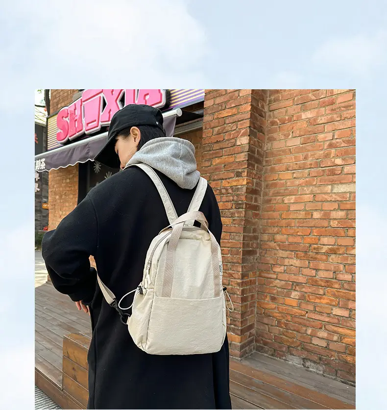Crossbody Student Backpack Light Grey Multi-Purpose — feature 10