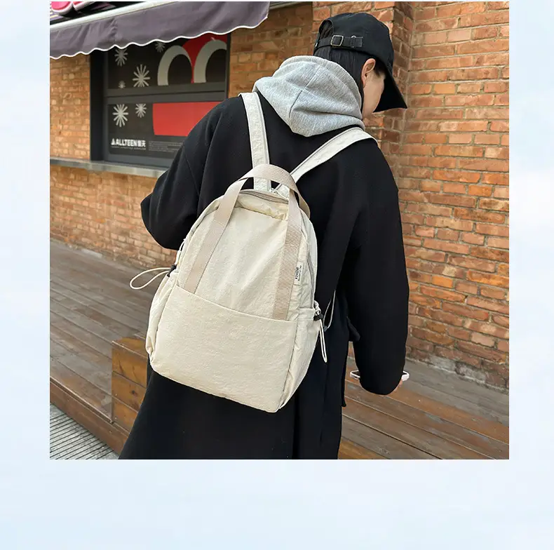 Crossbody Student Backpack Light Grey Multi-Purpose — feature 11