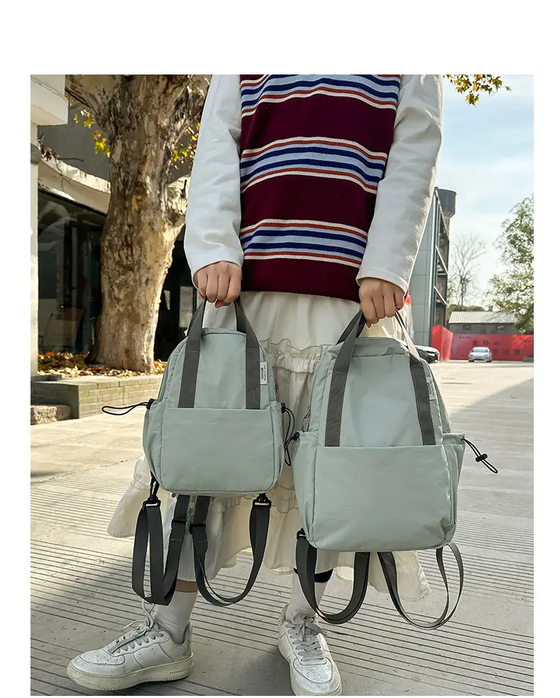 Crossbody Student Backpack Light Grey Multi-Purpose — feature 17