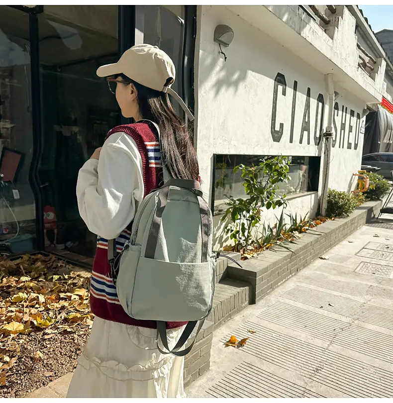 Crossbody Student Backpack Light Grey Multi-Purpose — feature 22