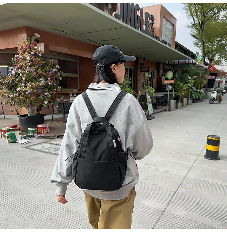 Crossbody Student Backpack Light Grey Multi-Purpose — feature 24