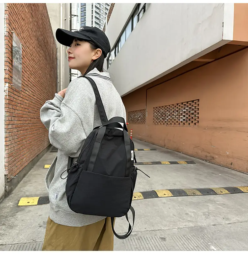Crossbody Student Backpack Light Grey Multi-Purpose — feature 25