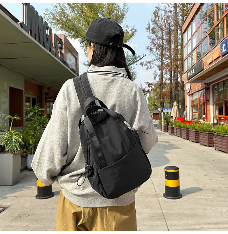 Crossbody Student Backpack Light Grey Multi-Purpose — feature 26
