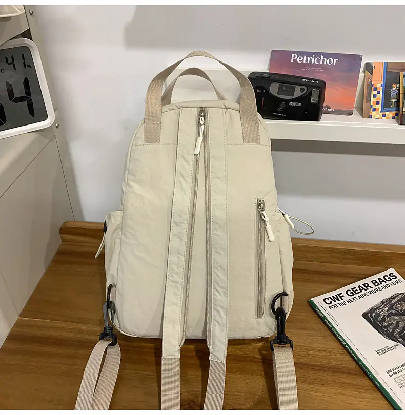 Crossbody Student Backpack Light Grey Multi-Purpose — feature 27