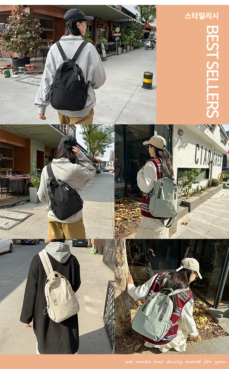 Crossbody Student Backpack Light Grey Multi-Purpose — feature 4