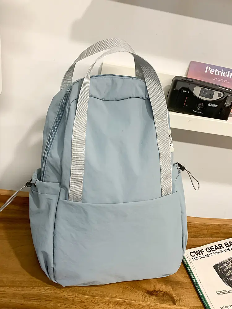 Crossbody Student Backpack Light Grey Multi-Purpose - Image 5