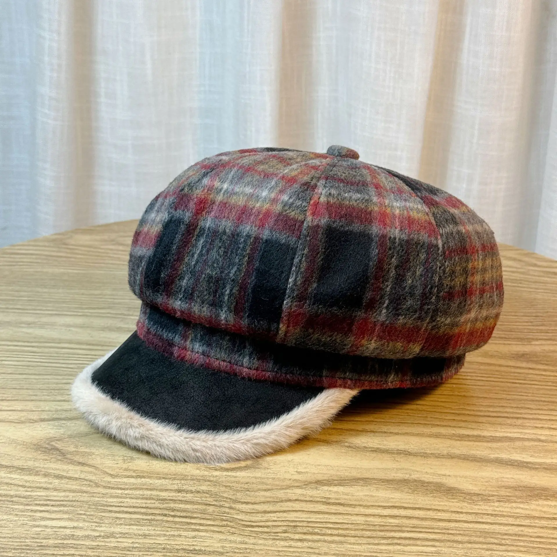 Women's Plaid Warm Cap Autumn Winter — feature 7