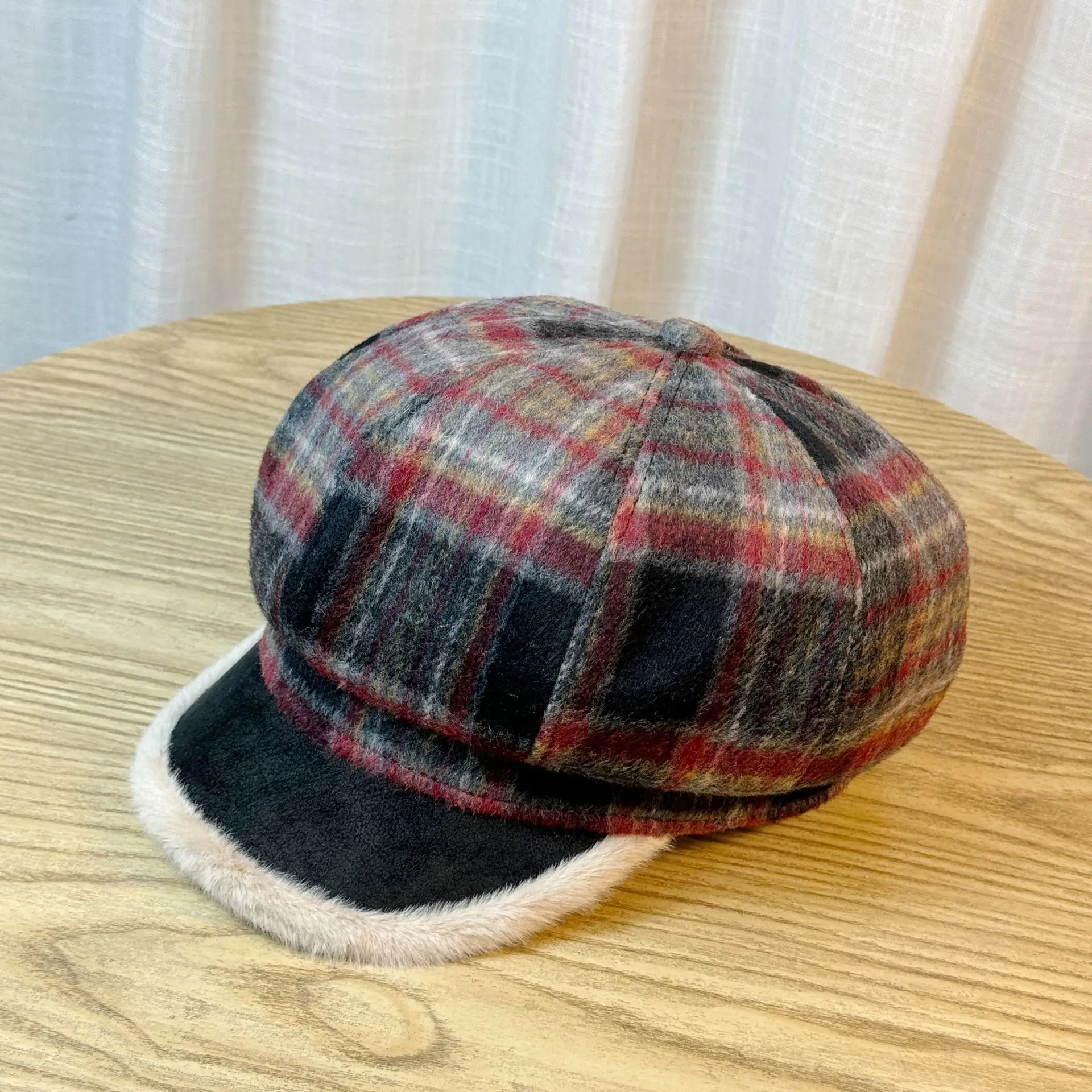 Women's Plaid Warm Cap Autumn Winter — feature 9