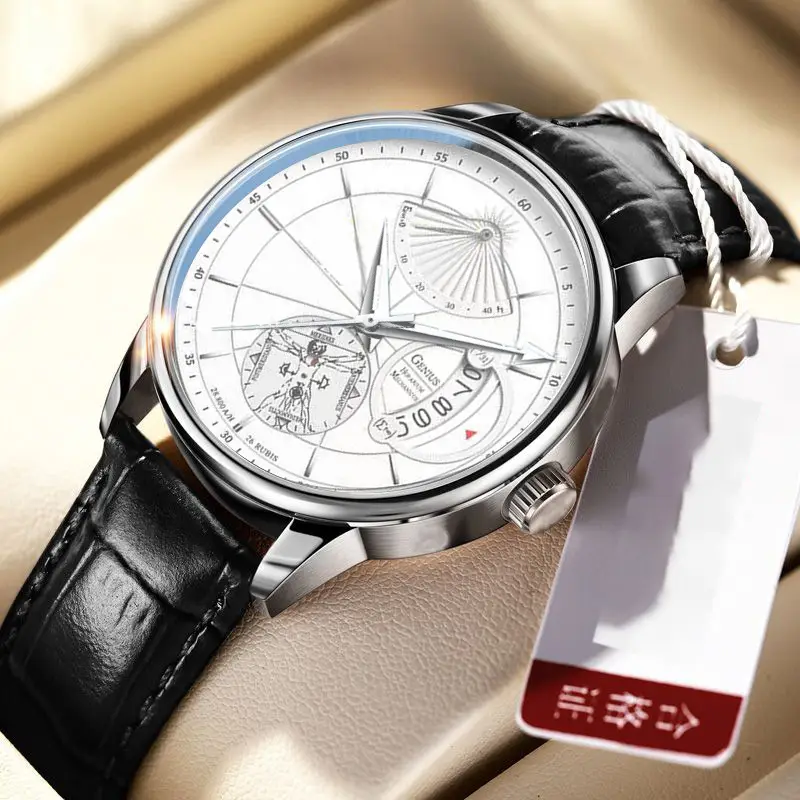 Men's Luxurious Rose Gold Wristwatch with Skeleton Dial — feature 6