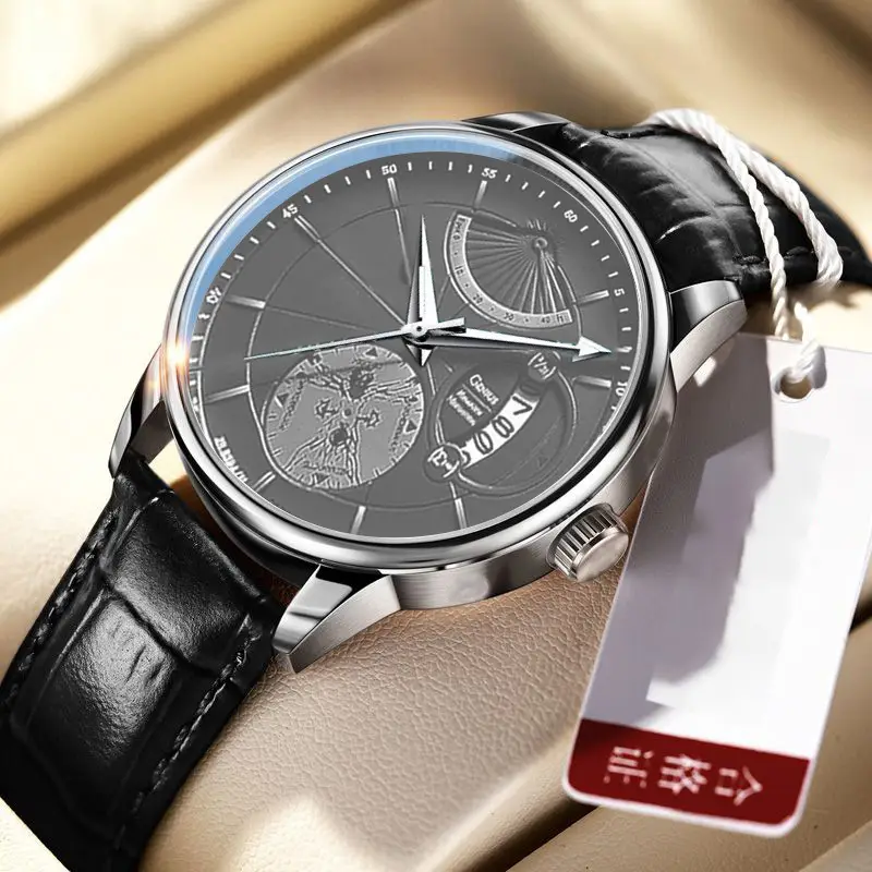 Men's Luxurious Rose Gold Wristwatch with Skeleton Dial — feature 7