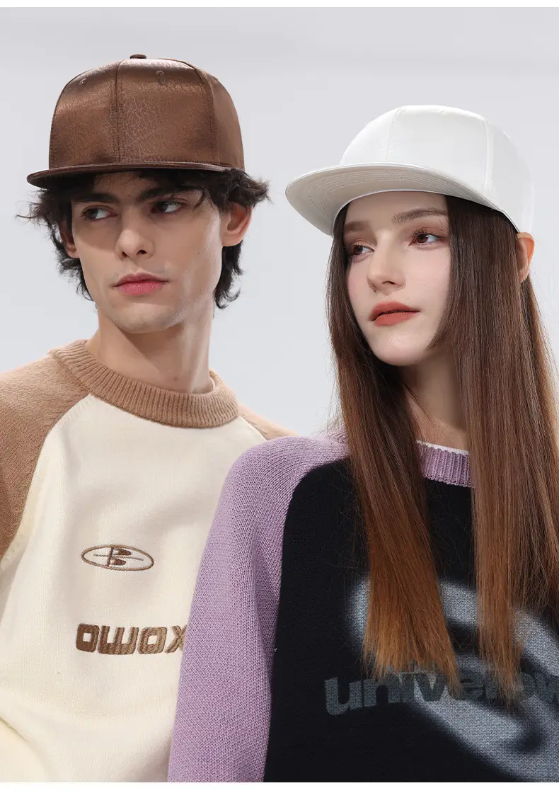 Hard Top Baseball Cap with Flat Brim Brown — feature 11