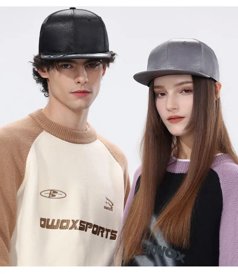 Hard Top Baseball Cap with Flat Brim Brown — feature 12