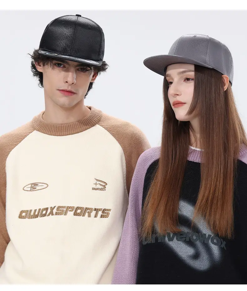 Hard Top Baseball Cap with Flat Brim Brown — feature 13