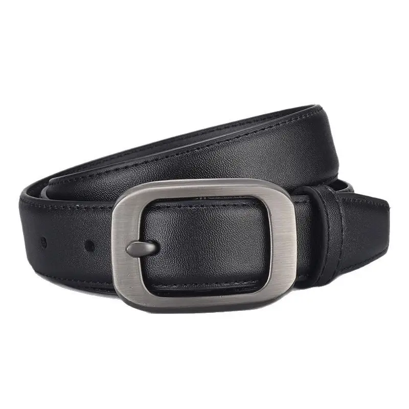 Women Genuine Leather Belt with Silver Buckle - Image 9