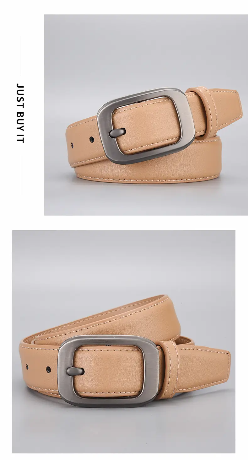 Women Genuine Leather Belt with Silver Buckle — feature 12