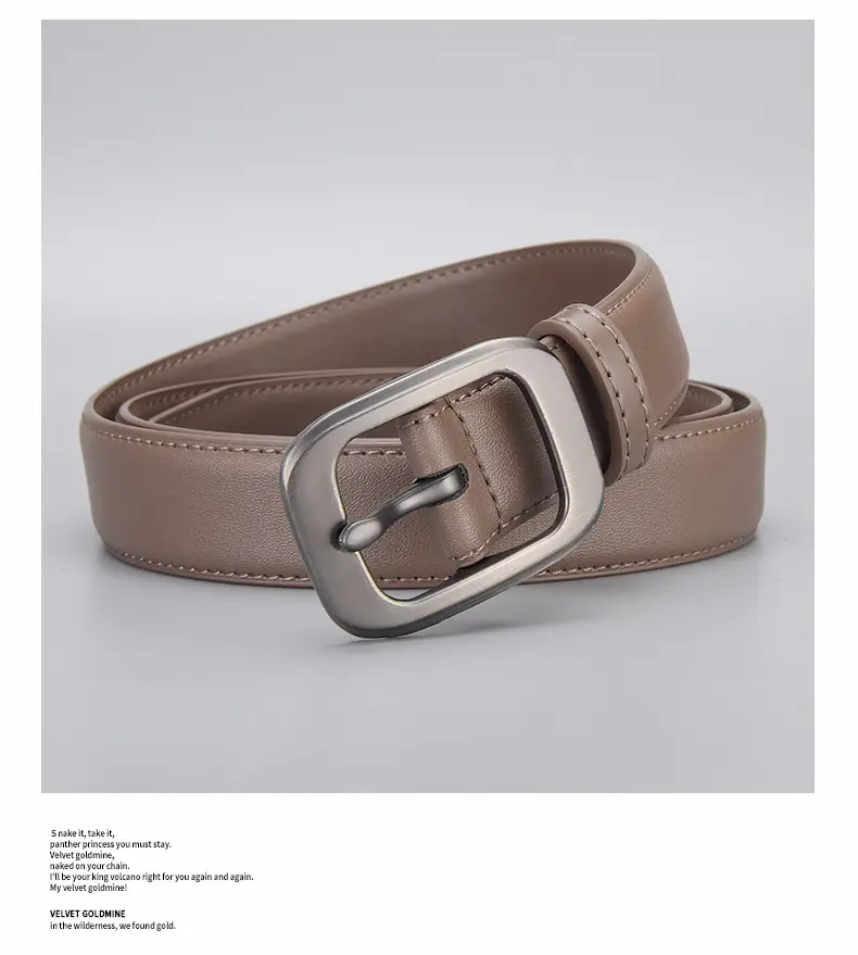 Women Genuine Leather Belt with Silver Buckle — feature 14