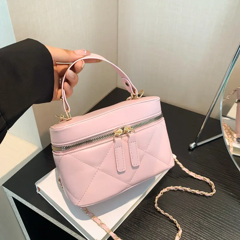 Pink Rhombic Chain Shoulder Crossbody Bag 2025 - Image 6