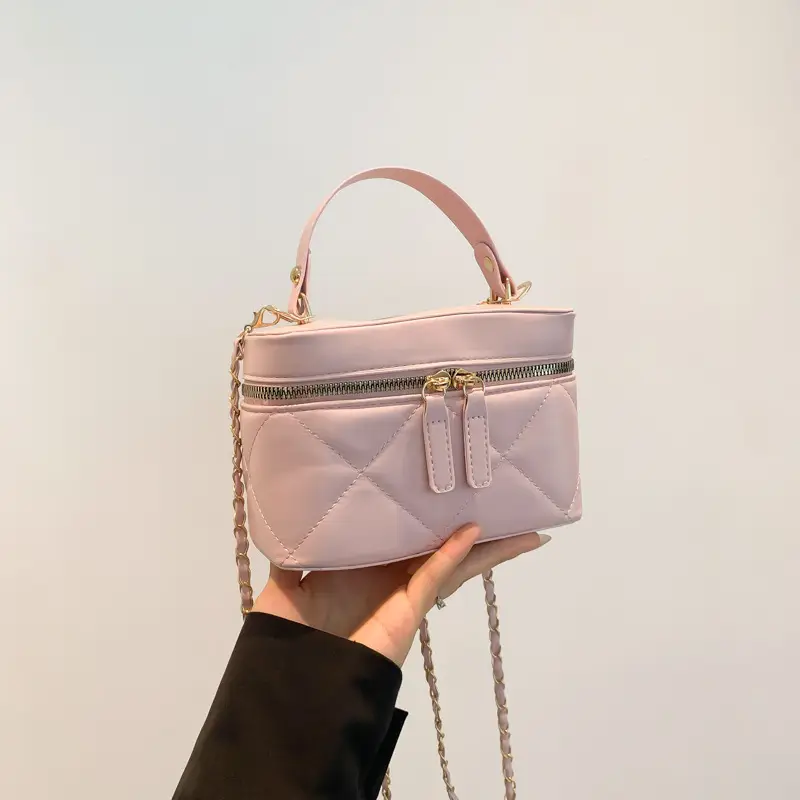 Pink Rhombic Chain Shoulder Crossbody Bag 2025 - Image 3