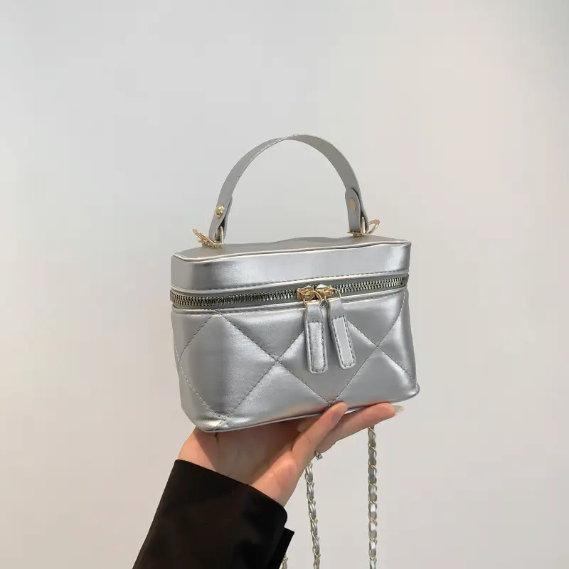 Pink Rhombic Chain Shoulder Crossbody Bag 2025 - Image 4