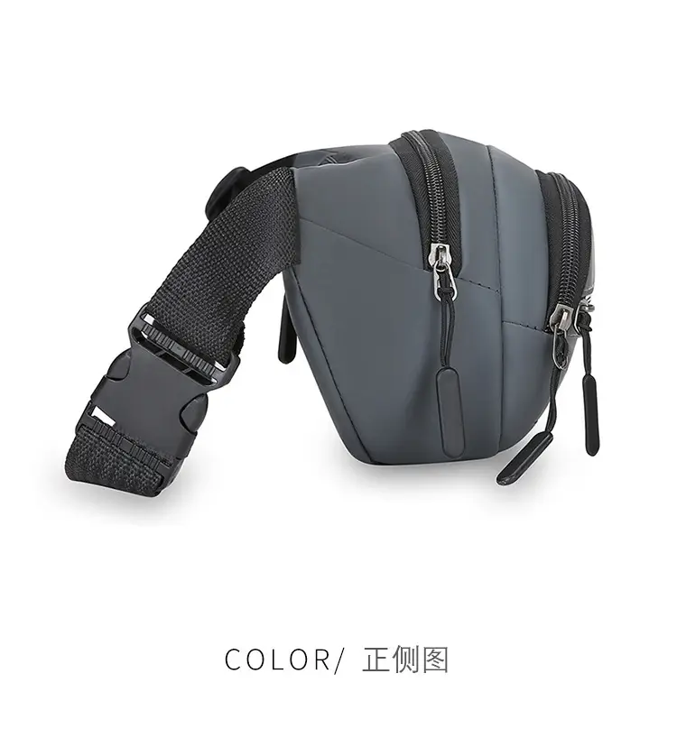 Men's Blue Fashion Waist Bag with 3 Compartments — feature 27