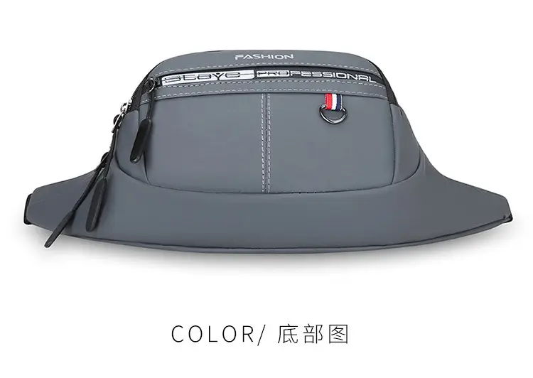Men's Blue Fashion Waist Bag with 3 Compartments — feature 29