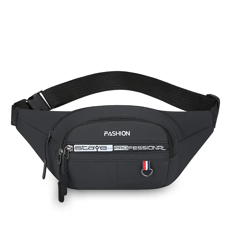 Men's Blue Fashion Waist Bag with 3 Compartments - Image 2