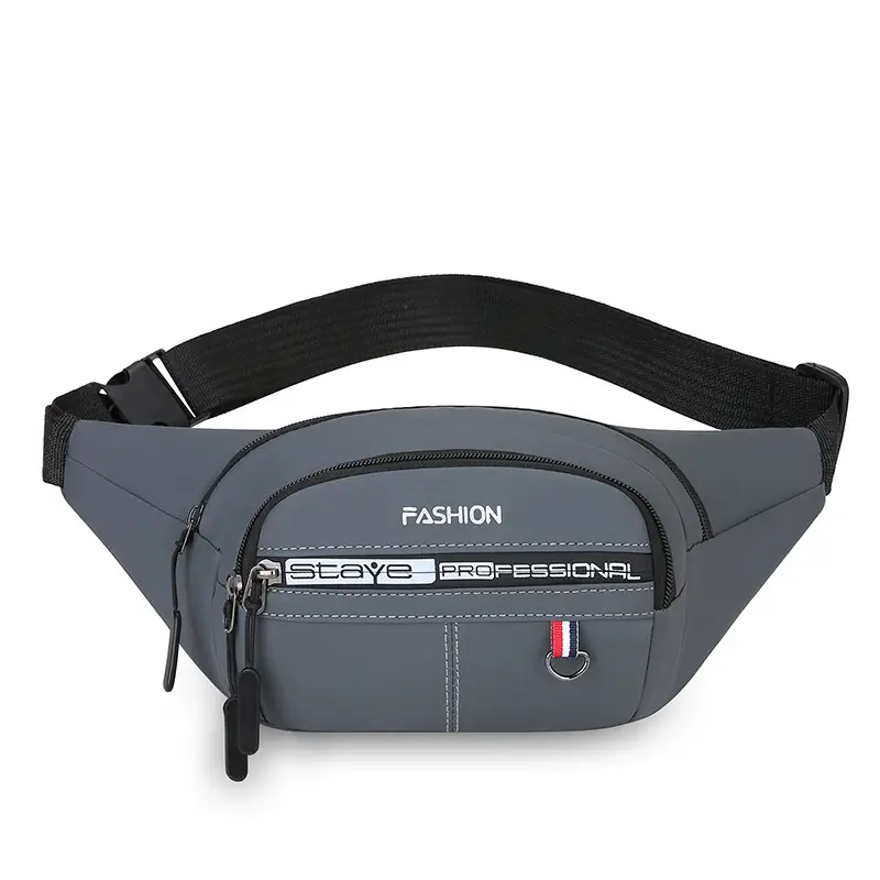 Men's Blue Fashion Waist Bag with 3 Compartments - Image 3
