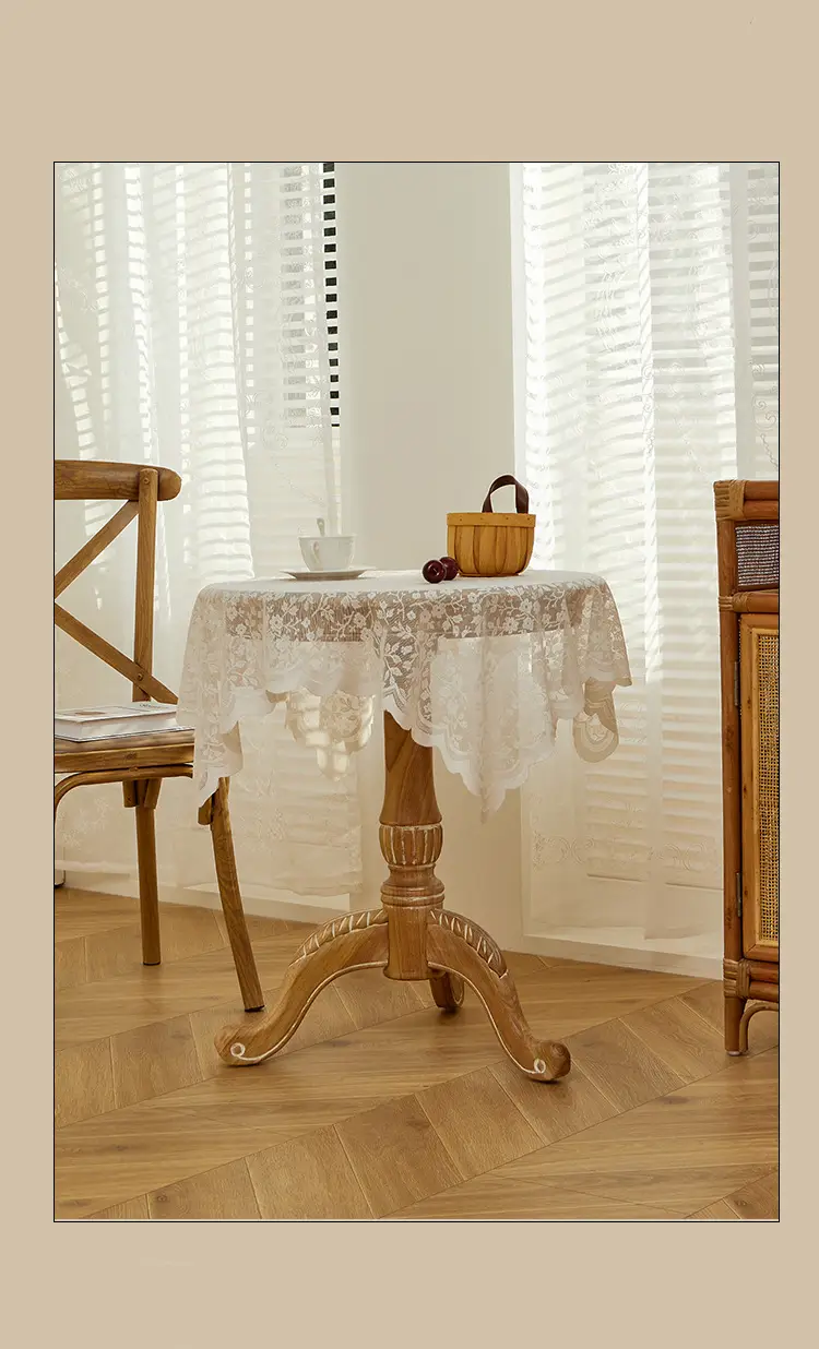 Cross-border European-style Oil-proof Lace Hollow Tablecloth Light Luxury High-end Tea Table Cloth Coffee Table Cloth Refrigerator Cloth Long Tablecloth — feature 5
