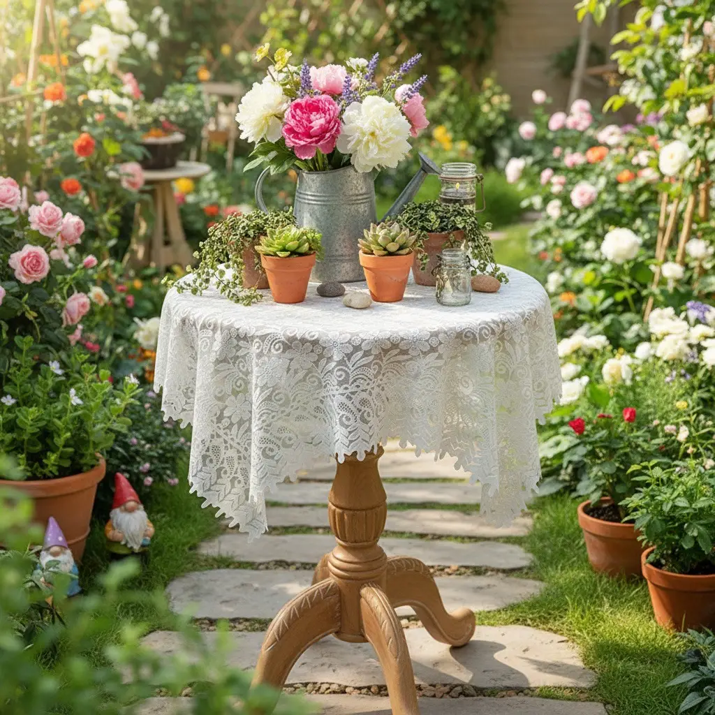 Cross-border European-style Oil-proof Lace Hollow Tablecloth Light Luxury High-end Tea Table Cloth Coffee Table Cloth Refrigerator Cloth Long Tablecloth