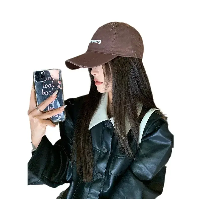 Women's Black Denim Baseball Cap with "Deternderawng" Logo - Image 12