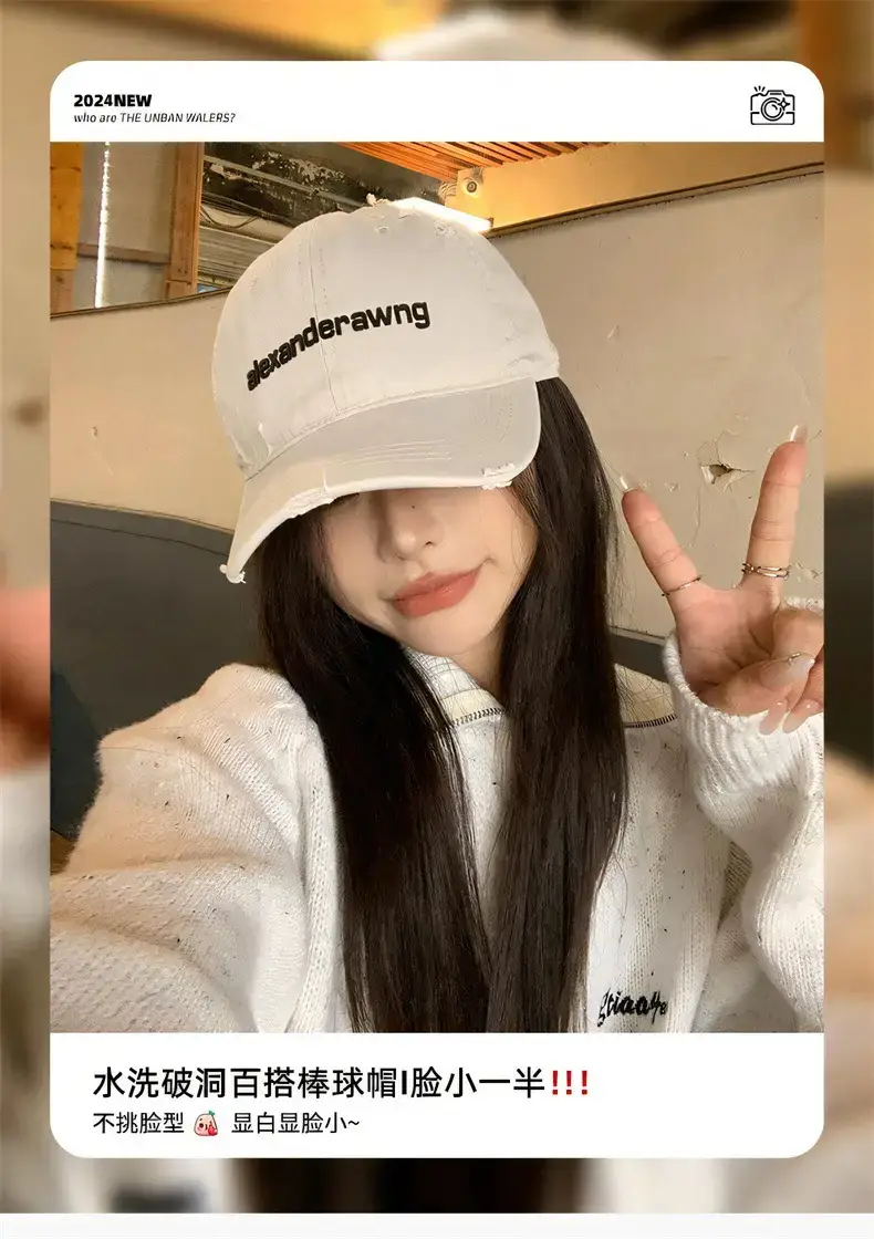 Women's Black Denim Baseball Cap with "Deternderawng" Logo — feature 1
