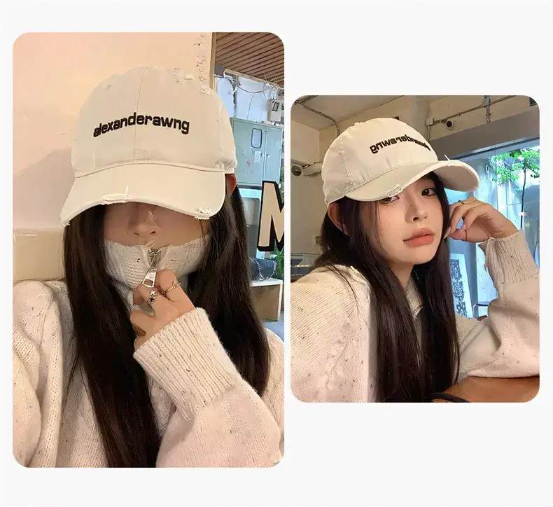 Women's Black Denim Baseball Cap with "Deternderawng" Logo — feature 2