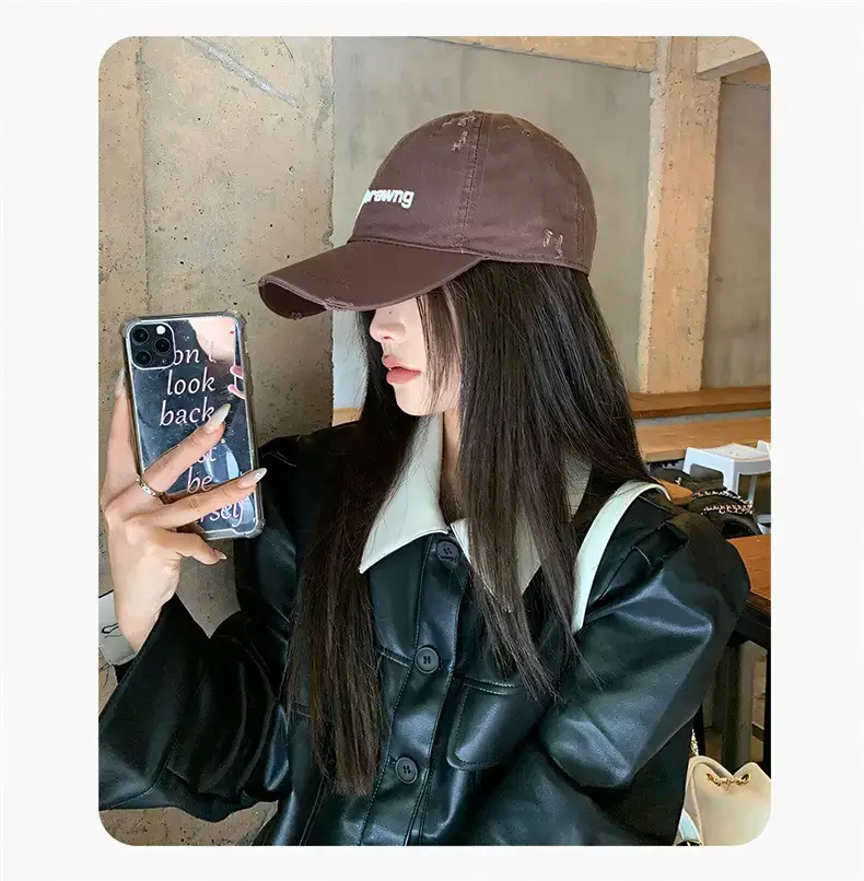 Women's Black Denim Baseball Cap with "Deternderawng" Logo — feature 6