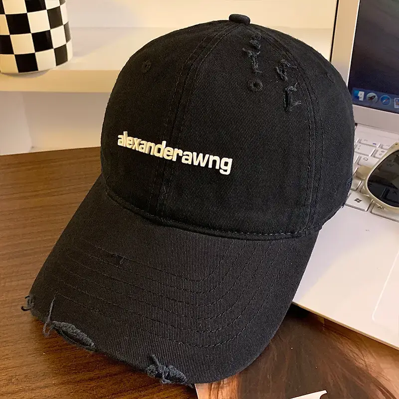 Women's Black Denim Baseball Cap with "Deternderawng" Logo - Image 2