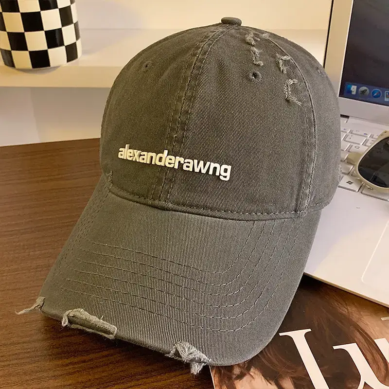 Women's Black Denim Baseball Cap with "Deternderawng" Logo - Image 3