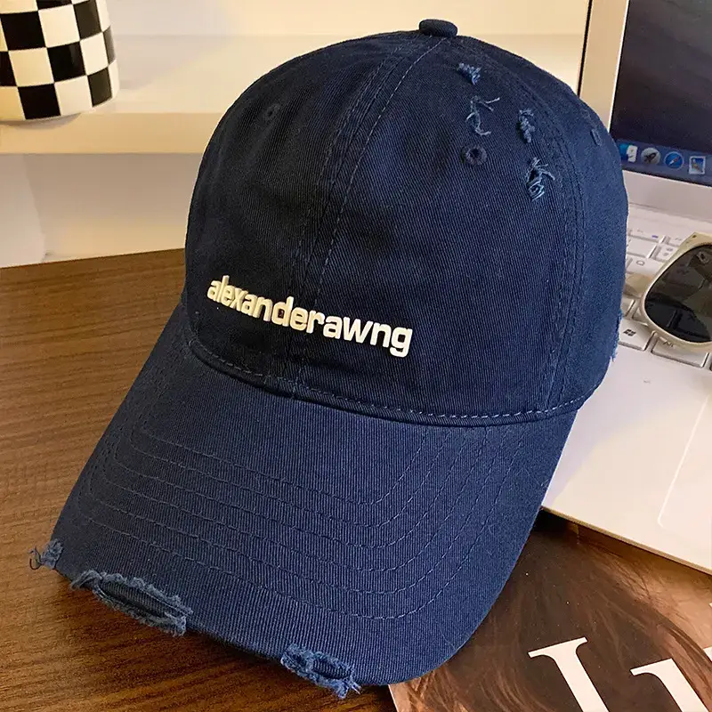 Women's Black Denim Baseball Cap with "Deternderawng" Logo - Image 5