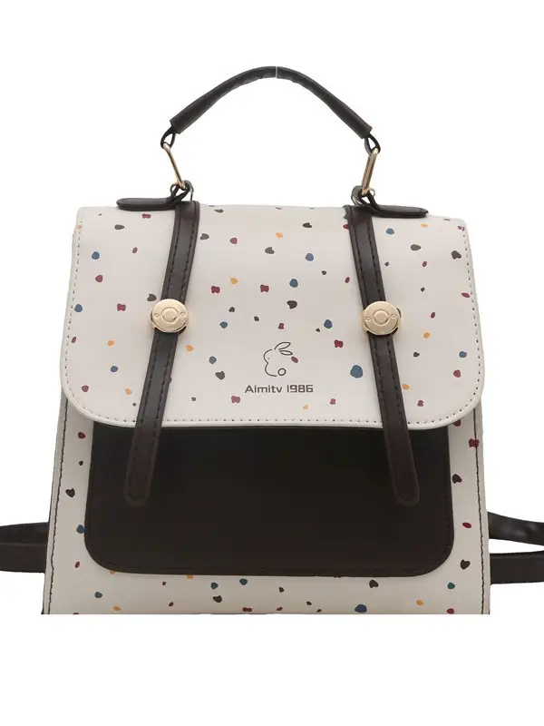 Women's Vintage Dot Backpack One Shoulder Wave Print - Image 6