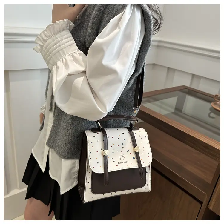 Women's Vintage Dot Backpack One Shoulder Wave Print — feature 11
