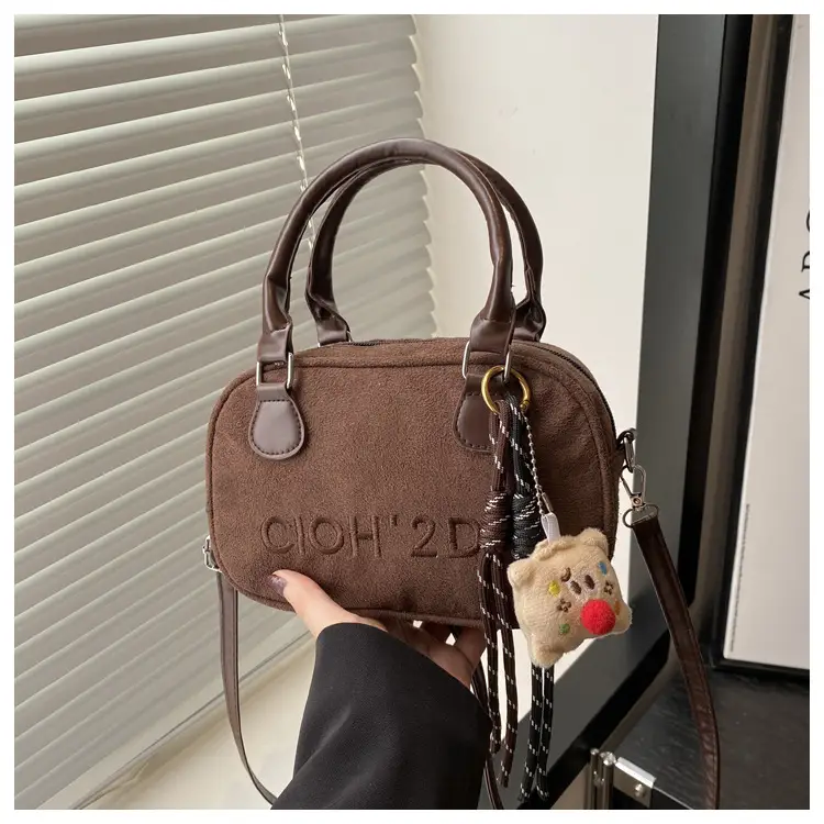 Women's Soft Leather Shoulder Bag with Cute Charm — feature 13