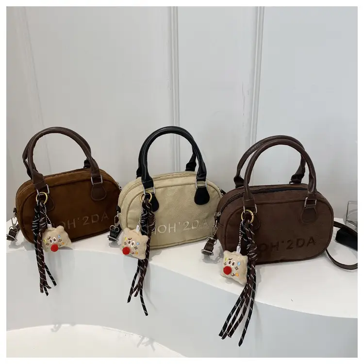 Women's Soft Leather Shoulder Bag with Cute Charm — feature 16