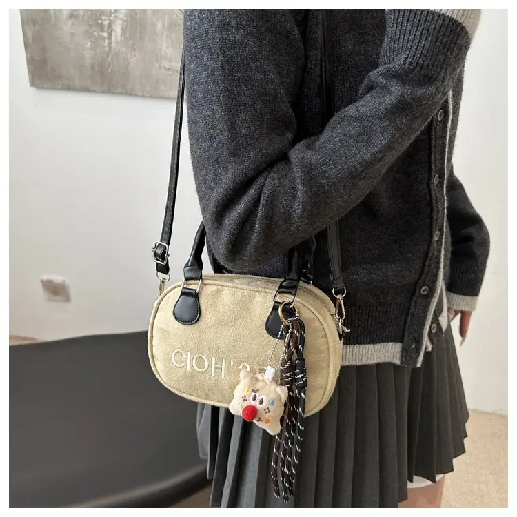 Women's Soft Leather Shoulder Bag with Cute Charm — feature 19