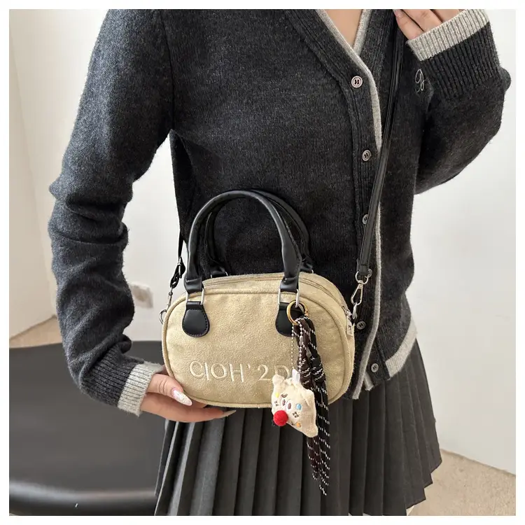 Women's Soft Leather Shoulder Bag with Cute Charm — feature 21