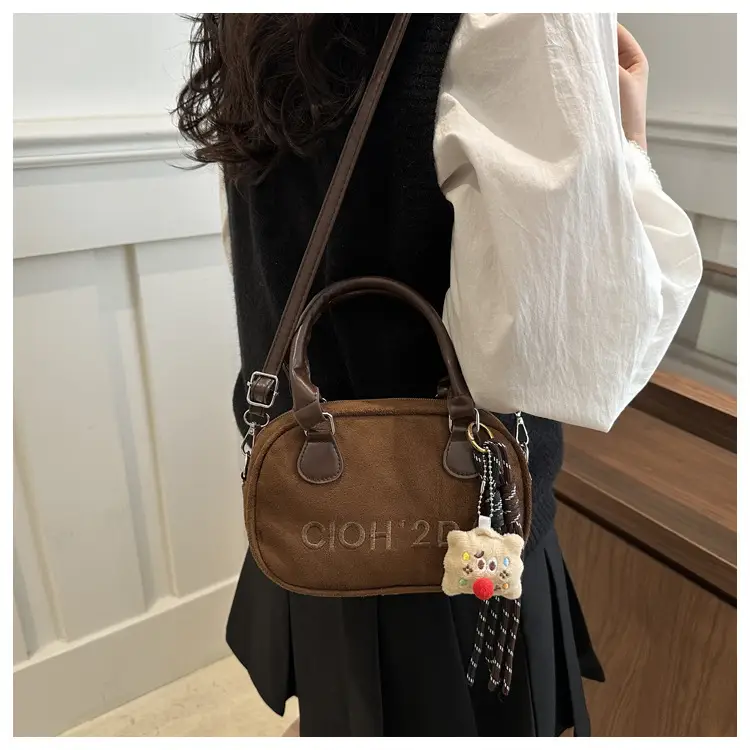 Women's Soft Leather Shoulder Bag with Cute Charm — feature 24