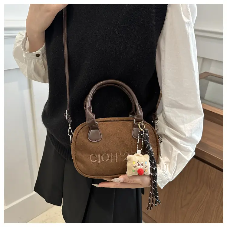 Women's Soft Leather Shoulder Bag with Cute Charm — feature 27